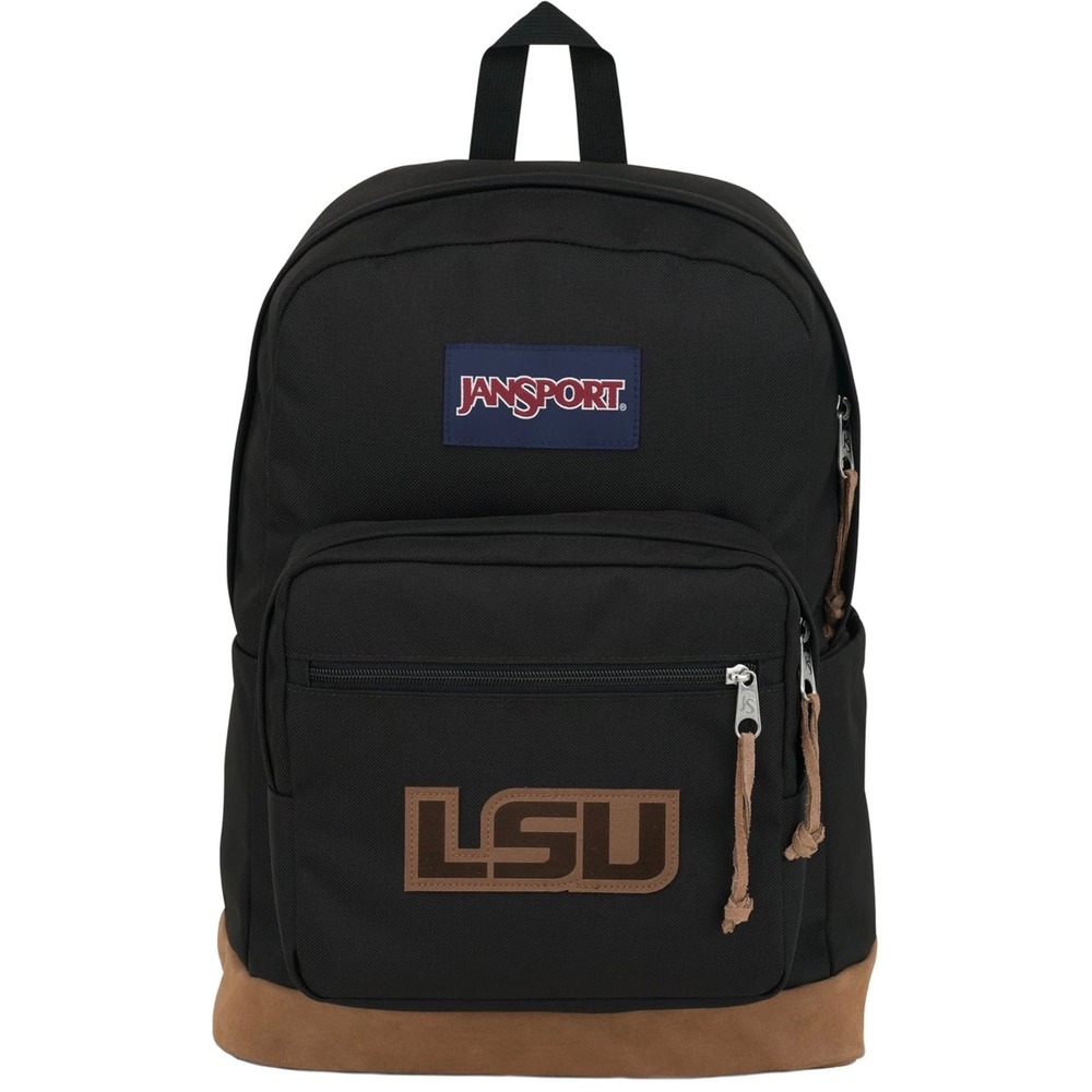 JanSport LSU Tigers Right Pack Backpack Black Suede Bottom Laptop Bag NCAA
